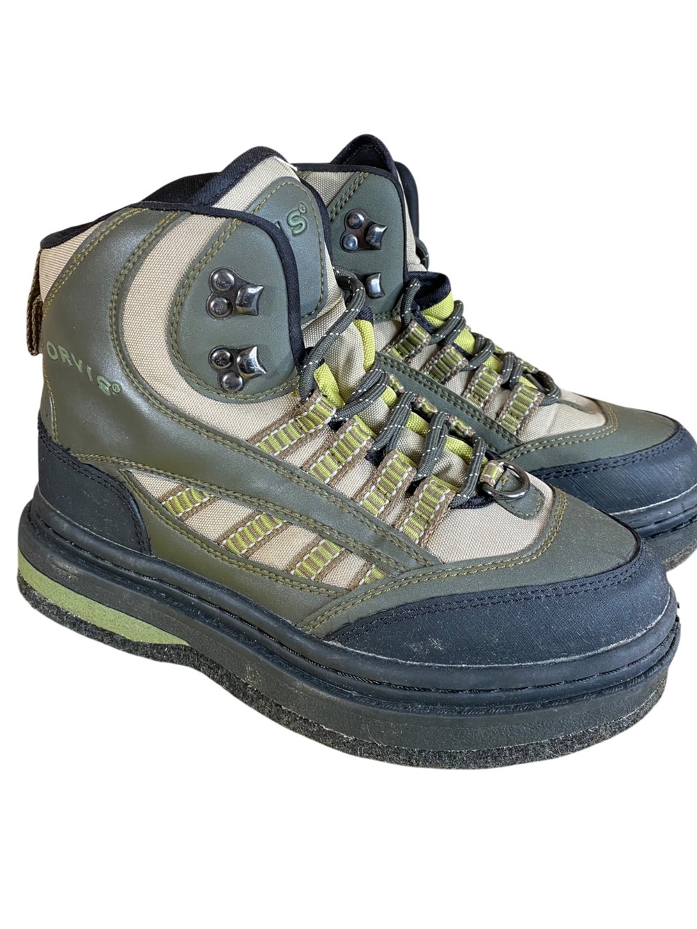 Orvis Encounter Wading Boots Felt Sole Fly Fish Creek Bed Non Slip Surface SZ 7